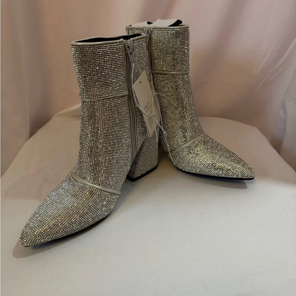 Rhinestone sequin sparkle boots size 9 - Picture 3 of 7